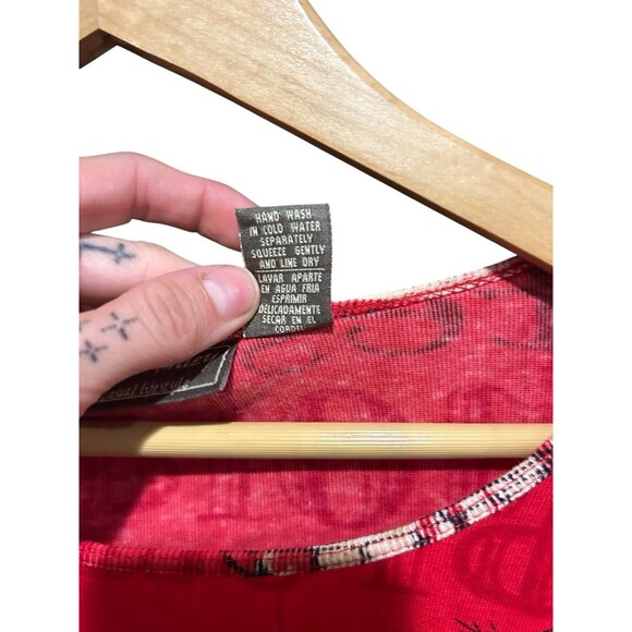 Vintage Jane Ashley Red Top Women’s Medium – 90s Y2K Style, 3/4 Sleeve Blouse - Picture 5 of 6